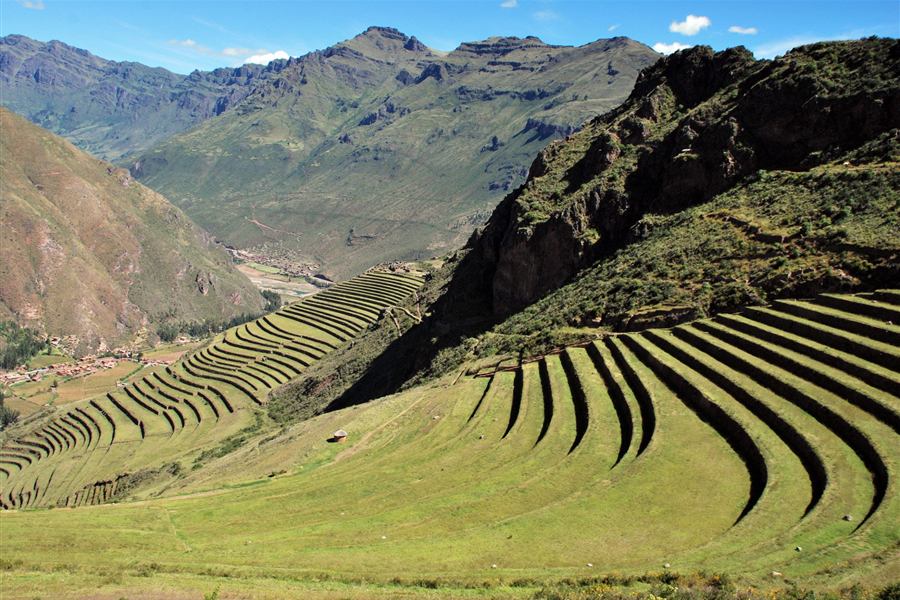 Terrazas incas de Pisac en el Valle Sagrado de Cusco